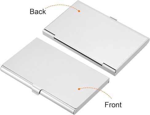 Business Card Holder, 2 Pack Aluminum Metal Card Case Professional Slim Pocket Card Holder for Name Card Credit Card, Gold, Silver in Saudi Arabia