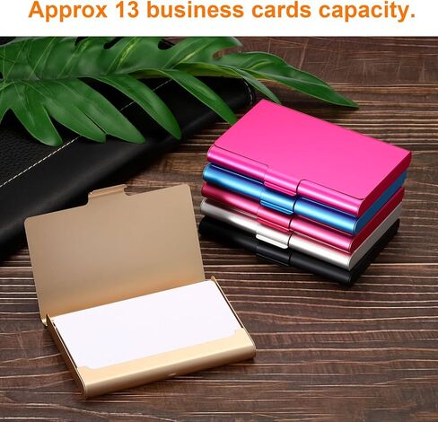 Business Card Holder, 2 Pack Aluminum Metal Card Case Professional Slim Pocket Card Holder for Name Card Credit Card, Gold, Silver in Saudi Arabia