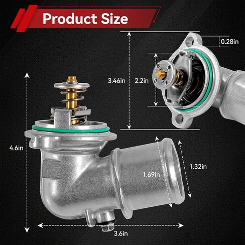 68253514AA Aluminium Engine Coolant Thermostat Housing Assembly Compatible with Jeep Grand Cherokee 2014-2020 Wrangler 2020-2022 Gladiator 2021 2022, for Ram 1500 2014-2022 3.0L Diese Replace 902-3040 in Saudi Arabia