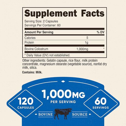 Nutricost Colostrum 500mg, 120 Capsules - Gluten Free & Non-GMO in Saudi Arabia