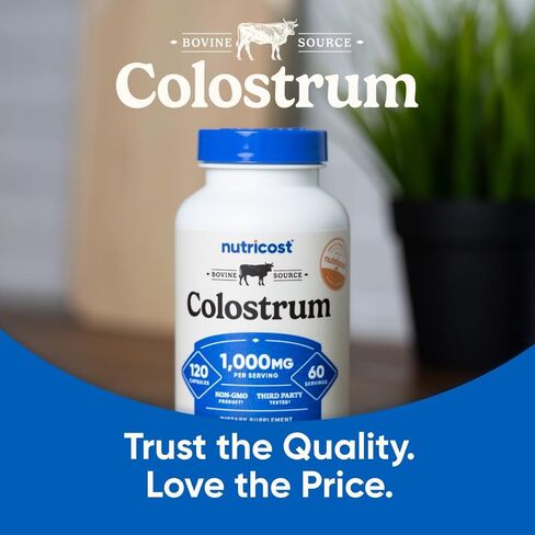 Nutricost Colostrum 500mg, 120 Capsules - Gluten Free & Non-GMO in Saudi Arabia