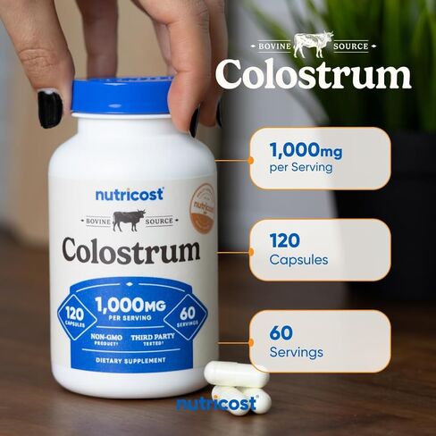 Nutricost Colostrum 500mg, 120 Capsules - Gluten Free & Non-GMO in Saudi Arabia