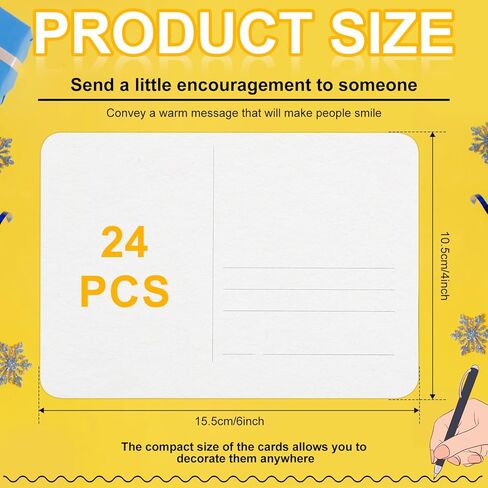 24pcs Watercolor Postcards, 4x6 inch Blank Watercolor Cards 140lb Watercolor Paper Cards Art Supplies for DIY Greeting Cards Thank You Notes Invitation (Rough Textured) in Saudi Arabia