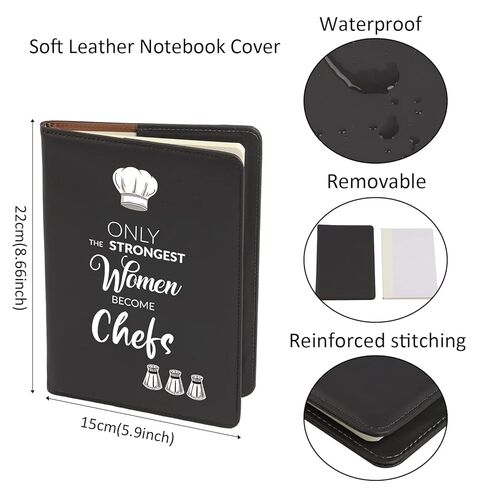 Gzrlyf Female Chef Notebook Cover Chef Recipe Journal Women Chef Gifts Culinary Gifts for Women Cooking Lover Gifts (become Chefs Notebook) in Saudi Arabia