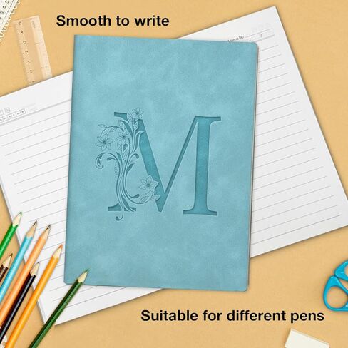 Initial Letter M Notebook Floral Writing Journal Monogrammed Gifts for Women Girls Graduation Birthday-Blue in Saudi Arabia