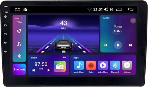 ASURE Car Stereo Radio Upgrade for 2-Din Ford Transit Custom 2017-2022 with Wireless Carplay Android Auto,10.1 inch 4Core 2GB+32GB Android Car Dash Navigation GPS Head Unit,1280x800 Touchscreen in Saudi Arabia
