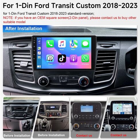 ASURE Car Stereo Radio Upgrade for 2-Din Ford Transit Custom 2017-2022 with Wireless Carplay Android Auto,10.1 inch 4Core 2GB+32GB Android Car Dash Navigation GPS Head Unit,1280x800 Touchscreen in Saudi Arabia
