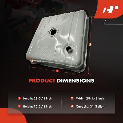 A-Premium Fuel Tank with Lock Ring & O-Ring Compatible with Chevrolet C3500, C3500HD, K3500 & GMC C3500HD, 1992-1995, 5.7L 7.4L, Gas, Replace# 15636251 in Saudi Arabia