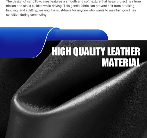 2 PCS Cars Front Seat Headrest Covers, Waterproof PU Stretch Leather Seat Headrest Cover, Full Wrap-Around Scratch-Resistant Protector, Universal for Most Cars (Black) in Saudi Arabia