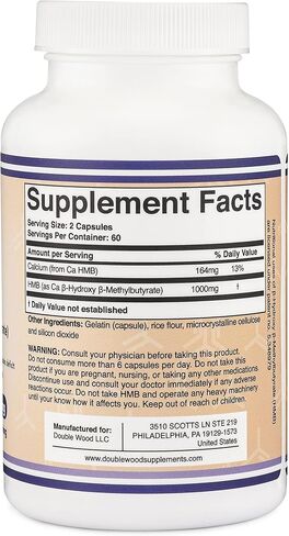 HMB Supplement, Third Party Tested, Made in USA, 120 Capsules, 1000mg per Serving, 500mg per Capsule. in Saudi Arabia