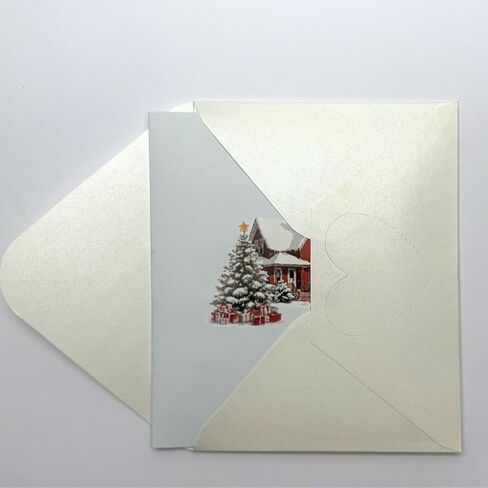 3D Pop Up Christmas Card, Winter Night Town Snowman Forest Design, Handmade Greeting Card for Christmas Holiday Gift in Saudi Arabia