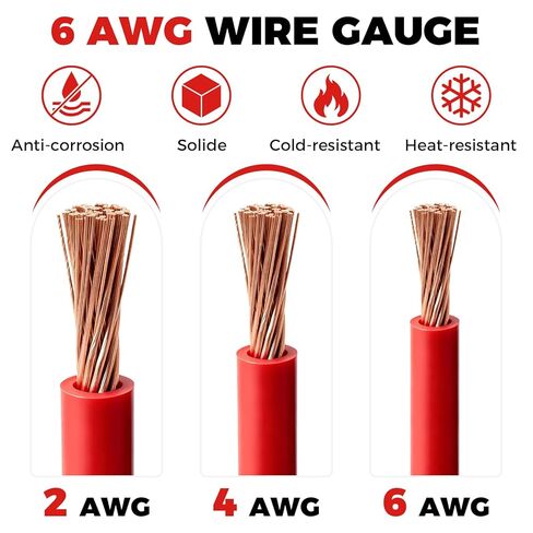 موصل فصل سريع للبطارية 175A مع 9 أقدام، 6AWG أسلاك نحاسية قطع سريع طقم كابل طاقة ونش لجرار محرك السيارة رافعة شوكية (أحمر 175A 7FT+2FT 6AWS) in Kuwait