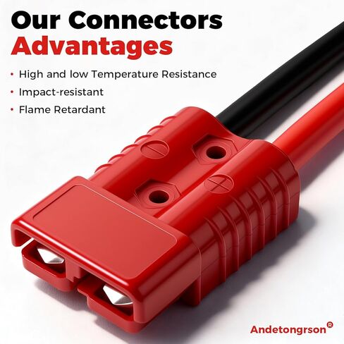 موصل فصل سريع للبطارية 175A مع 9 أقدام، 6AWG أسلاك نحاسية قطع سريع طقم كابل طاقة ونش لجرار محرك السيارة رافعة شوكية (أحمر 175A 7FT+2FT 6AWS) in Kuwait