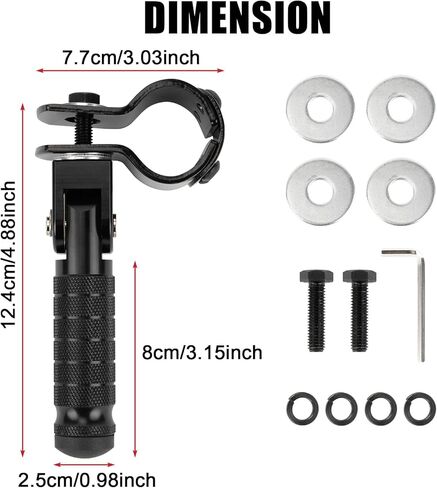 PSLER M8 Motorcycle Foot Pegs - Foot Rests CNC Anti-Skid Passenger Pedal Supports Foot Pedal 90 Degree Foldable Footpegs for Electric Car Motorbike Mini Bike Dirt Pit Bike in Saudi Arabia