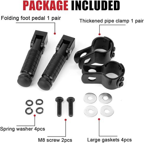 PSLER M8 Motorcycle Foot Pegs - Foot Rests CNC Anti-Skid Passenger Pedal Supports Foot Pedal 90 Degree Foldable Footpegs for Electric Car Motorbike Mini Bike Dirt Pit Bike in Saudi Arabia