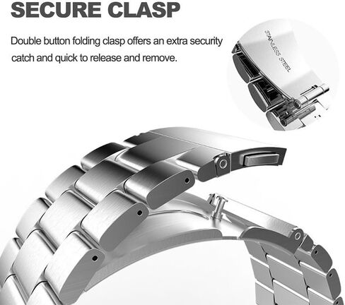 Titanium Band Compatible with Samsung Galaxy Watch 7 Ultra 47mm, Solid Men Replacement Robust Metal Link Wristband in Kuwait