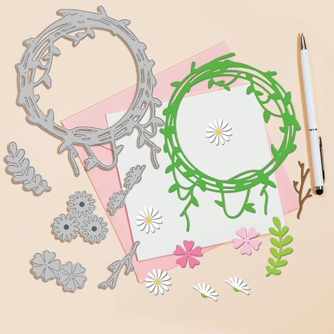 اكاليل قطع يموت DIY بها بنفسك سكرابوكينغ المعادن الربيع الزهور قطع يموت فروع يترك اللبلاب يموت تخفيضات لصنع بطاقة النقش ألبوم الصور الحرفية ديكور in Saudi Arabia