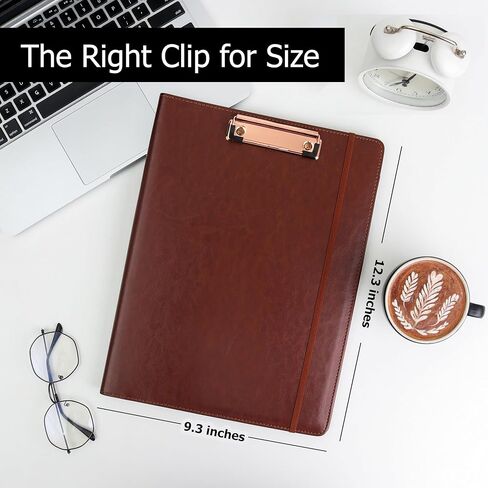Foldable Padfolio Clipboard with Included Notepad, Phone Pocket and Business Card Holder | Faux Leather Portfolio for Women, Men, Nurses, Wedding, and Legal | Work Organizer Folder (Black) in Saudi Arabia