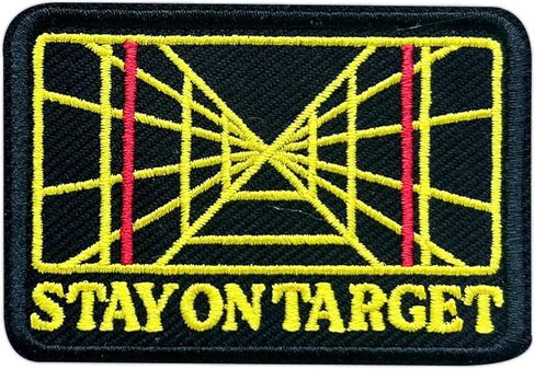 Stay on Target 3 Inches Hook and Loop Embroidered Applique Patches, Targeting System Embroidery Patch, DIY Accessories for Backpacks Army Vests Dog Harness Clothes, Positive Gifts for Him Her in Saudi Arabia