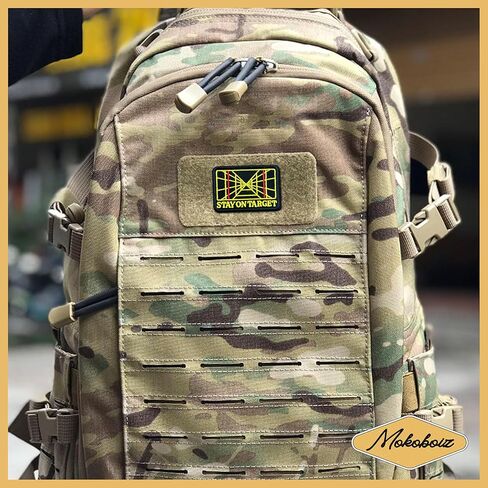 Stay on Target 3 Inches Hook and Loop Embroidered Applique Patches, Targeting System Embroidery Patch, DIY Accessories for Backpacks Army Vests Dog Harness Clothes, Positive Gifts for Him Her in Saudi Arabia