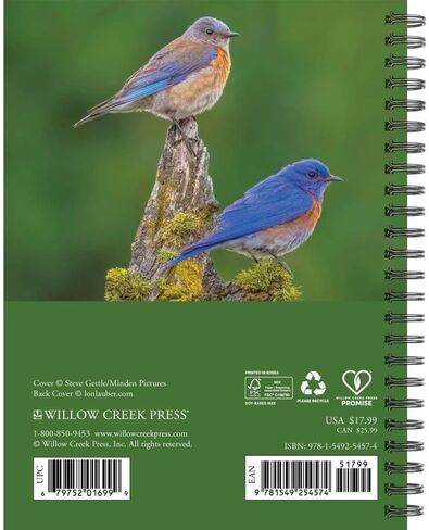 Willow Creek Press، مخطط خطوبة 2026 لطيور الفناء الخلفي، 7 بوصة × 8.66 بوصة، تقويم أسبوعي مع شريط لاصق in Kuwait