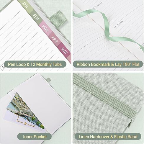 2026-2027 Planner Weekly and Monthly, Jul 2026 - Jun 2027, A5 Linen Cover Calendar Planner 2026-2027, Agenda Book with Colorful Monthly Tabs, Inner Pocket (5.8" x 8.3", Purple) in Saudi Arabia