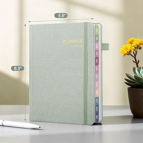 2026-2027 Planner Weekly and Monthly, Jul 2026 - Jun 2027, A5 Linen Cover Calendar Planner 2026-2027, Agenda Book with Colorful Monthly Tabs, Inner Pocket (5.8" x 8.3", Purple) in Saudi Arabia