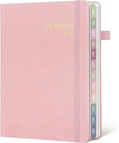 2026-2027 Planner Weekly and Monthly, Jul 2026 - Jun 2027, A5 Linen Cover Calendar Planner 2026-2027, Agenda Book with Colorful Monthly Tabs, Inner Pocket (5.8" x 8.3", Purple) in Saudi Arabia