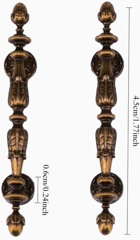 2pcs/Set 1:6 Scale Dollhouse Miniature mini Simulation Retro Door Handle Model,bjdob11blythe Metal Furniture Accessories (Bronze) in Saudi Arabia