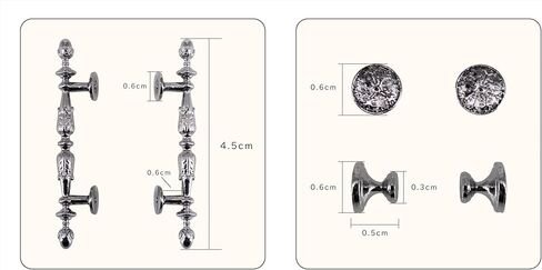 2pcs/Set 1:6 Scale Dollhouse Miniature mini Simulation Retro Door Handle Model,bjdob11blythe Metal Furniture Accessories (Bronze) in Saudi Arabia