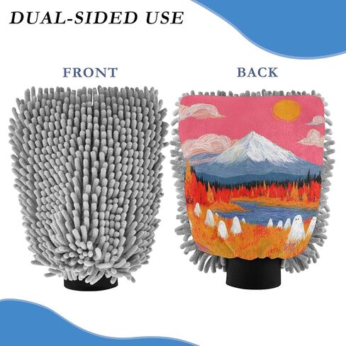 AIXIWAWA Wild Halloween Print Car Wash Mitt Washing Glove Scratch Free Water Absorbent 2 Pack Medium in Saudi Arabia