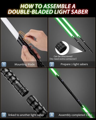 2 in 1 Dueling Lightsaber Light Sabers for Adults Christmas Birthday Gifts, 2Packs Light Saber with 12 Colors Double-Bladed Lightsabers for Kids Toys Teens Halloween Cosplay Thanksgiving Day Party in Kuwait