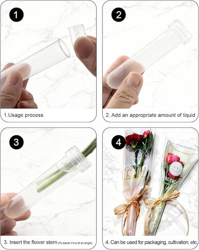 30 عبوة من أنابيب المياه الزهرية مع أغطية من Geuoaoa، أنبوب مياه زهرة واحدة 3.7 بوصة 23 مل، قوارير بلاستيكية لأعشاب الحليب والنباتات وإكسسوارات الباقة ومستلزمات الزهور in Kuwait