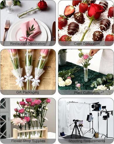 30 عبوة من أنابيب المياه الزهرية مع أغطية من Geuoaoa، أنبوب مياه زهرة واحدة 3.7 بوصة 23 مل، قوارير بلاستيكية لأعشاب الحليب والنباتات وإكسسوارات الباقة ومستلزمات الزهور in Kuwait