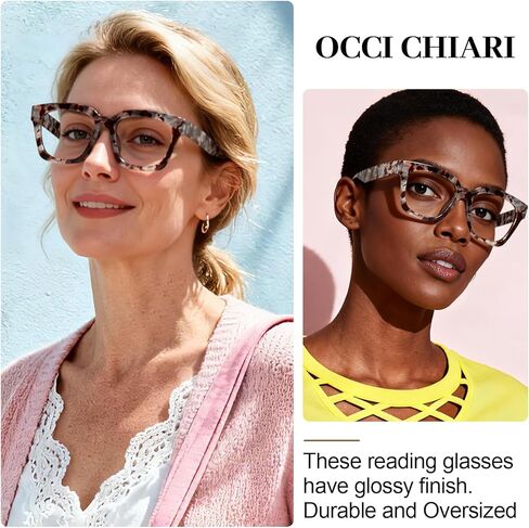 OCCI CHIARI Large Reading Glasses Women Retro Reader 1.0 1.5 2.0 2.5 3.0 3.5 1.25 1.50 1.75 2.25 2.75 4.0 5.0 6.0 in Kuwait