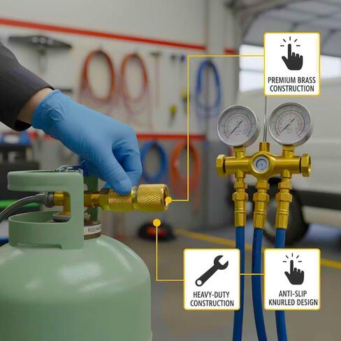 2 قطعة محول نحاسي للتبريد R32 R454B منخفض الخسارة 1/4 بوصة أنثى إلى 1/4 بوصة محول خيط عكسي ذكر تركيبات توصيل سريعة للخدمة الشاقة HVAC لخزانات التبريد R32 R454B أنظمة تقسيم صغيرة (2) in Kuwait