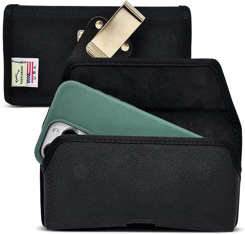 Turtleback Premium Leather Phone Holster for iPhone 16 Pro Max, 15 Pro Max, 14 Pro Max, 13 Pro Max – Black Phone Belt Holder Fits Slim Cases – with Exclusive Metal Belt Clip, Magnetic Closure in Kuwait