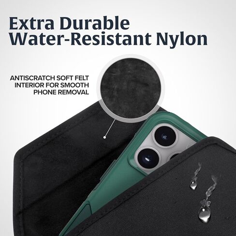 Turtleback Premium Leather Phone Holster for iPhone 16 Pro Max, 15 Pro Max, 14 Pro Max, 13 Pro Max – Black Phone Belt Holder Fits Slim Cases – with Exclusive Metal Belt Clip, Magnetic Closure in Kuwait