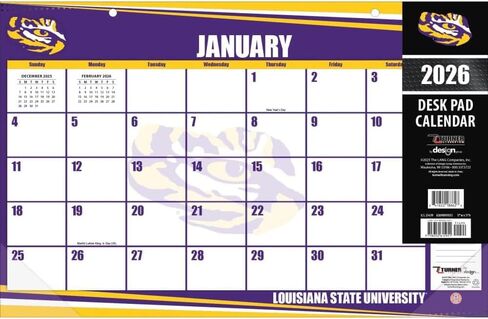 TURNER SPORTS LSU Tigers 2026 17x11 Desk Calendar (26998901013) in Saudi Arabia