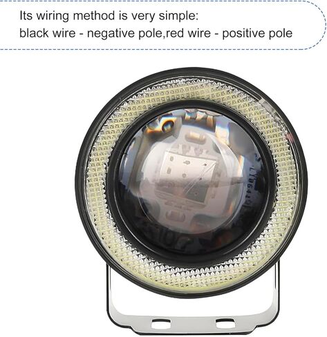 2 PCS Car Angel Eye LED Fog Light, 3" Super Bright COB Aperture Fish Eye Lens Spotlight, Anti-vibration No Flickering Daytime Running Bulb, Universal Modified Bulb for Cars (White) in Saudi Arabia