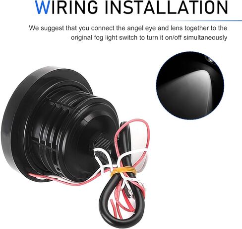 2 PCS Car Angel Eye LED Fog Light, 3" Super Bright COB Aperture Fish Eye Lens Spotlight, Anti-vibration No Flickering Daytime Running Bulb, Universal Modified Bulb for Cars (White) in Saudi Arabia