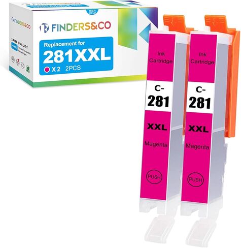 F FINDERS&CO CLI-281 استبدال خزان الحبر السماوي لـ Canon CLI-281XXL 281 سماوي يعمل مع Canon PIXMA TS6320 TR7520 TS8120 TS8320 TR8520 TS9120 (2X CLI-281XXL C) in Kuwait