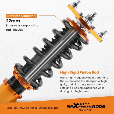maXpeedingrods Coilovers for Honda Civic 2001-2005 Sedan/Coupe, Height Adjustable Coilovers Suspension Kit, Preset Damping Shock Absorber Coilovers Struts, Lowering Kit Golden in Saudi Arabia