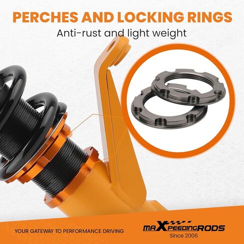 maXpeedingrods Coilovers for Honda Civic 2001-2005 Sedan/Coupe, Height Adjustable Coilovers Suspension Kit, Preset Damping Shock Absorber Coilovers Struts, Lowering Kit Golden in Saudi Arabia