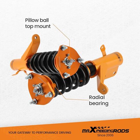 maXpeedingrods Coilovers for Honda Civic 2001-2005 Sedan/Coupe, Height Adjustable Coilovers Suspension Kit, Preset Damping Shock Absorber Coilovers Struts, Lowering Kit Golden in Saudi Arabia