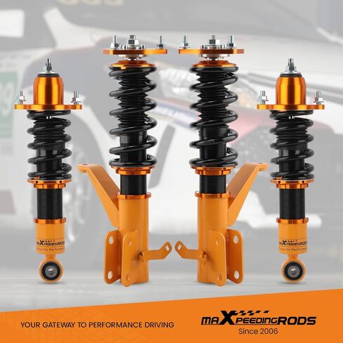 maXpeedingrods Coilovers for Honda Civic 2001-2005 Sedan/Coupe, Height Adjustable Coilovers Suspension Kit, Preset Damping Shock Absorber Coilovers Struts, Lowering Kit Golden in Saudi Arabia
