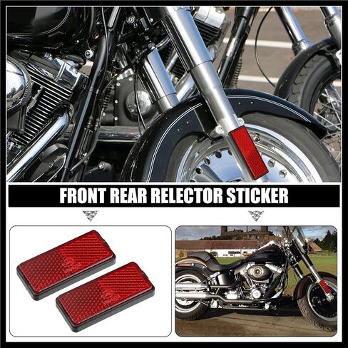Front Lower Fork Reflector Sticker Rear Saddlebag Side Visibility Reflector Stripe Kit Universal Red 2 Pcs Durable Material in Saudi Arabia