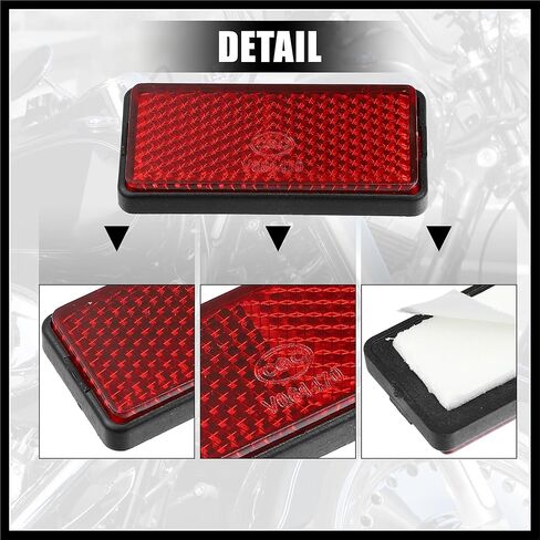 Front Lower Fork Reflector Sticker Rear Saddlebag Side Visibility Reflector Stripe Kit Universal Red 2 Pcs Durable Material in Saudi Arabia