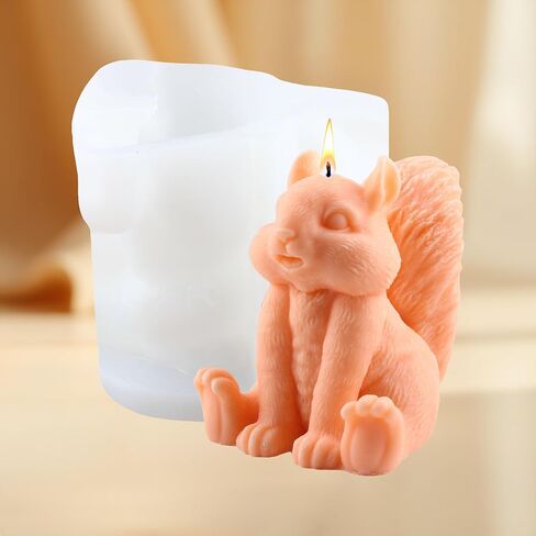 Squirrel Candle Molds Squirrel Candle Silicone Mold Squirrel Resin Casting Molds for Candles Home Decorate Candle Making Mold Aromatherapy Gypsum Candles Clay Craft in Saudi Arabia