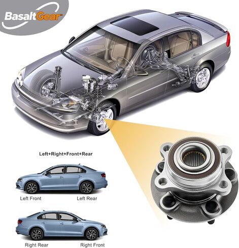 512498 2PC Front Wheel Hub and Bearing Assembly for 2013-2020 Ford Fusion, for 2013-2016 Lincoln MKZ, for 2019-2020 Ford Police Responder Hybrid, for 2019-2020 Ford SSV Plug-in Hybrid in Kuwait